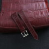 Junleather Burgundy Alligator Leather Watch Strap