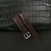 Junleather Dark Brown Alligator Leather Watch Strap
