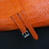 Junleather Orange Alligator Leather Watch Strap