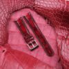 Junleather Patina Burgundy Alligator Leather Watch Strap