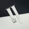 Junleather White Rally Calfskin Leather Apple Watch Band